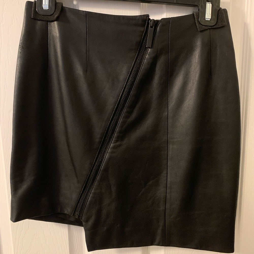 Leather mini skirt